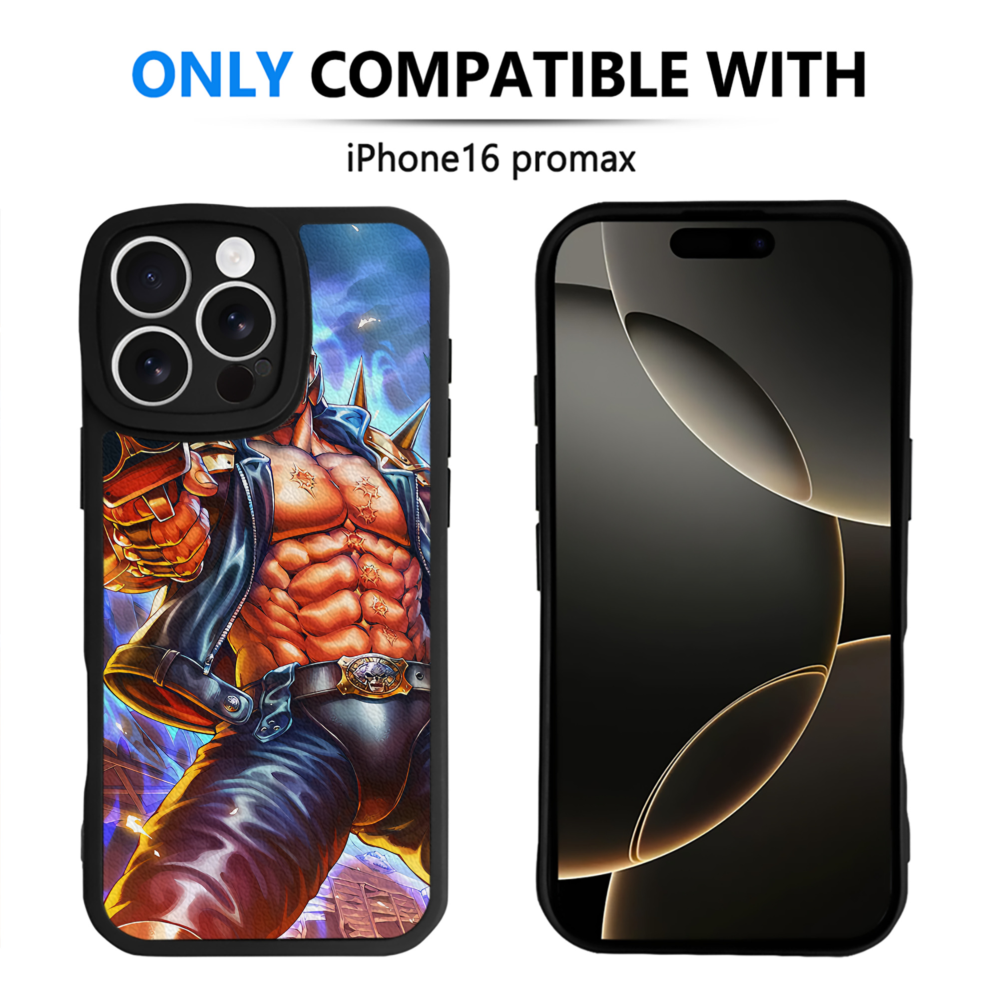 （画像用） 北斗の拳 Fist of the North Star 【iPhone 16シリーズ対応】シリコンスマホケース（レザー調） 材質：シリコン